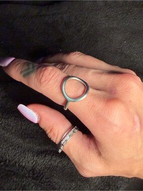 sterling silver open circle ring